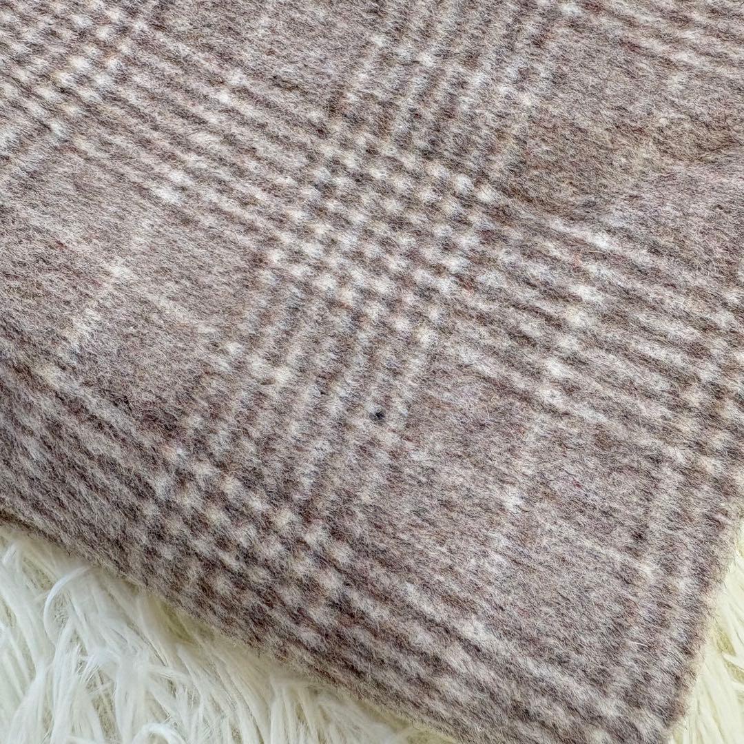 新品 COHINA コヒナ ミドル丈チェックコート F ウール混 ベージュ系