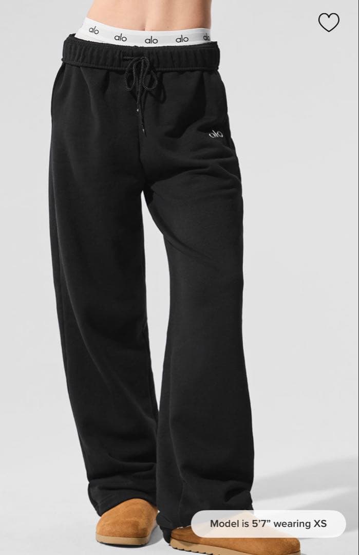 alo 黒 スウェットパンツ XS - メルカリ