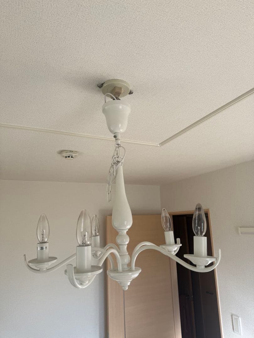 Francfranc ホワイトシャンデリア5灯 電球付き 北欧クリスタル 白 アントイン フロアシャンデリア 5灯 ホワイト | Francfranc（フラン