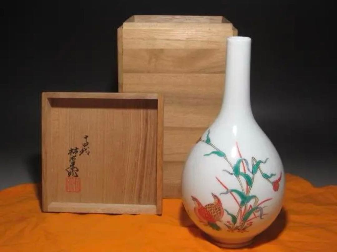 ☆　14代柿右衛門　錦栗鶉文花瓶　目をひく一品です☆y294 柿右衛門窯錦栗鶉文額皿 – ギャラリー一番館オンラインショップ