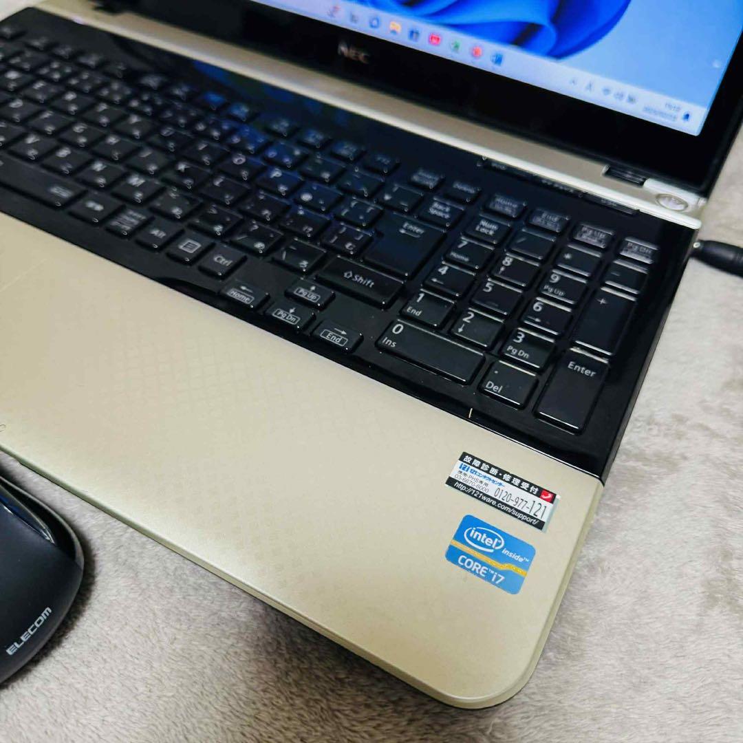 S286 NECノートパソコン i7メモリ8G高速Windows11オフィス付き - メルカリ