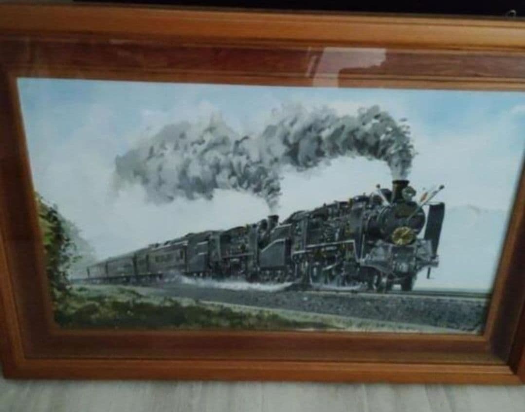 希少 大きい絵画 蒸気機関車 C56 油絵 絵画 中之間 - メルカリ