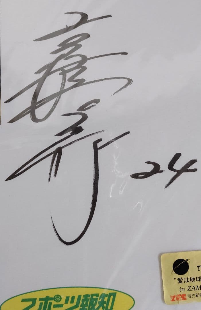 高橋由伸 読売ジャイアンツ 巨人軍選手サイン色紙 日本テレビ 愛は地球