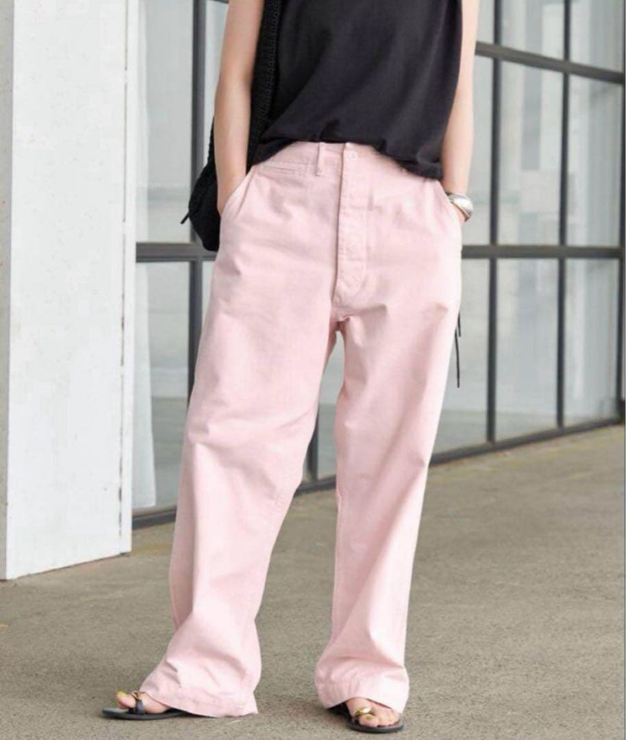 Spick & Span Higuchi×S チノワイドパンツ ピンク38 Higuchi×S チノワイドパンツ（チノパンツ）｜Spick and Span（スピック
