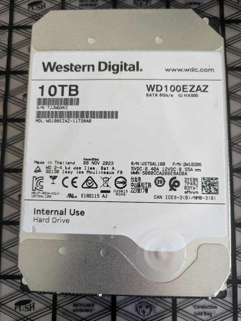 内蔵型ハードディスクドライブ WESTERN DIGITAL HDD 10TB WD100EZAZ Amazon | Western Digital HDD 10TB WD Red NAS RAID 3.5インチ 内蔵