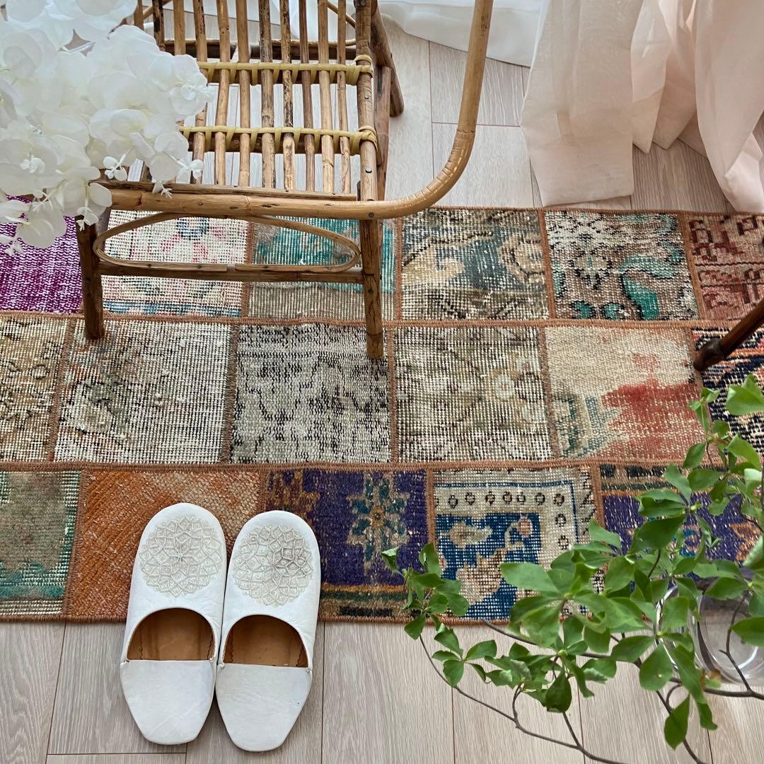 カラフル57×161✳︎パッチワーク ランナー ロング トルコヴィンテージラグ