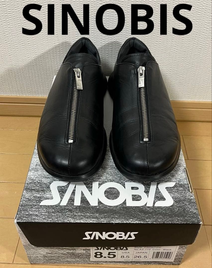 SINOBIS シノビス フロントジップレザーシューズ 26.5cm 美品 - メルカリ