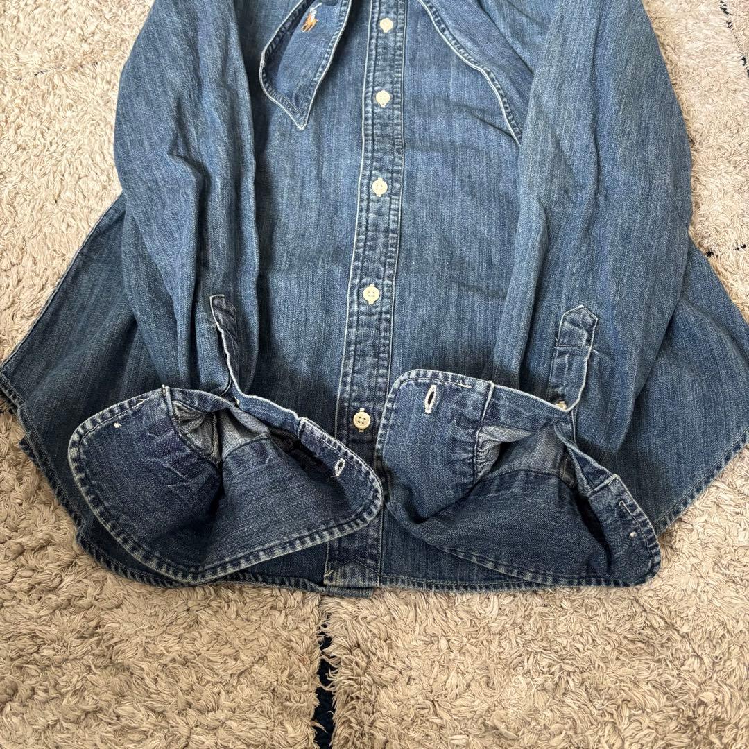 極美品✨】ポロラルフローレン シャツ ボウタイ ポニー刺繍 インディゴ 8