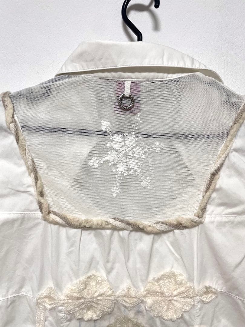 SAVE THE QUEEN 平成ギャルy2k レース長袖シャツ 白いカットソー