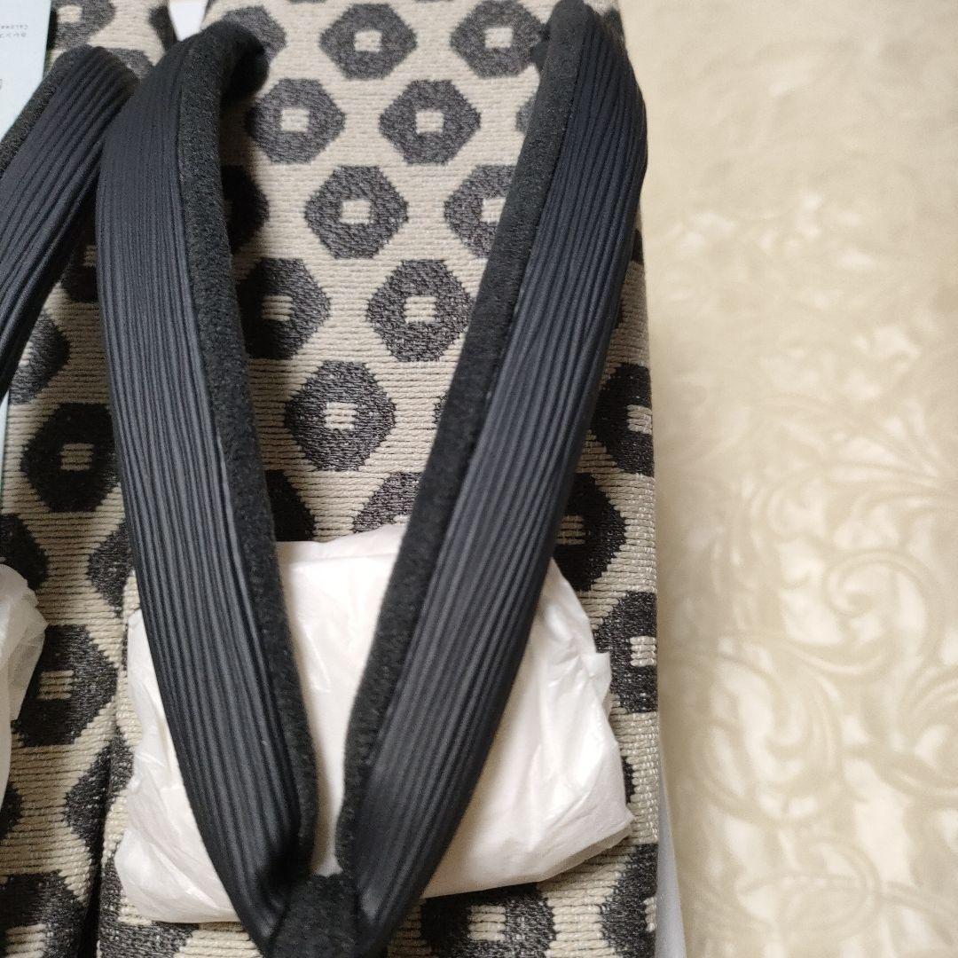 鼻緒黒 菱屋謹製 カレンブロッソ オクタゴン35 CAFE ZORI（Lサイズ