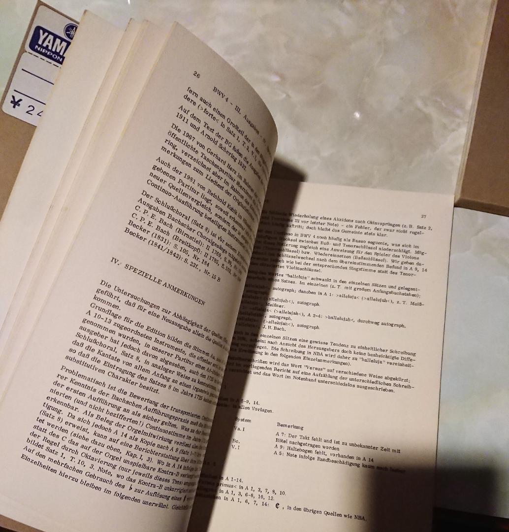 洋書独文 新バッハ全集 批判校訂報告書I/9:復活節第1日曜日のための