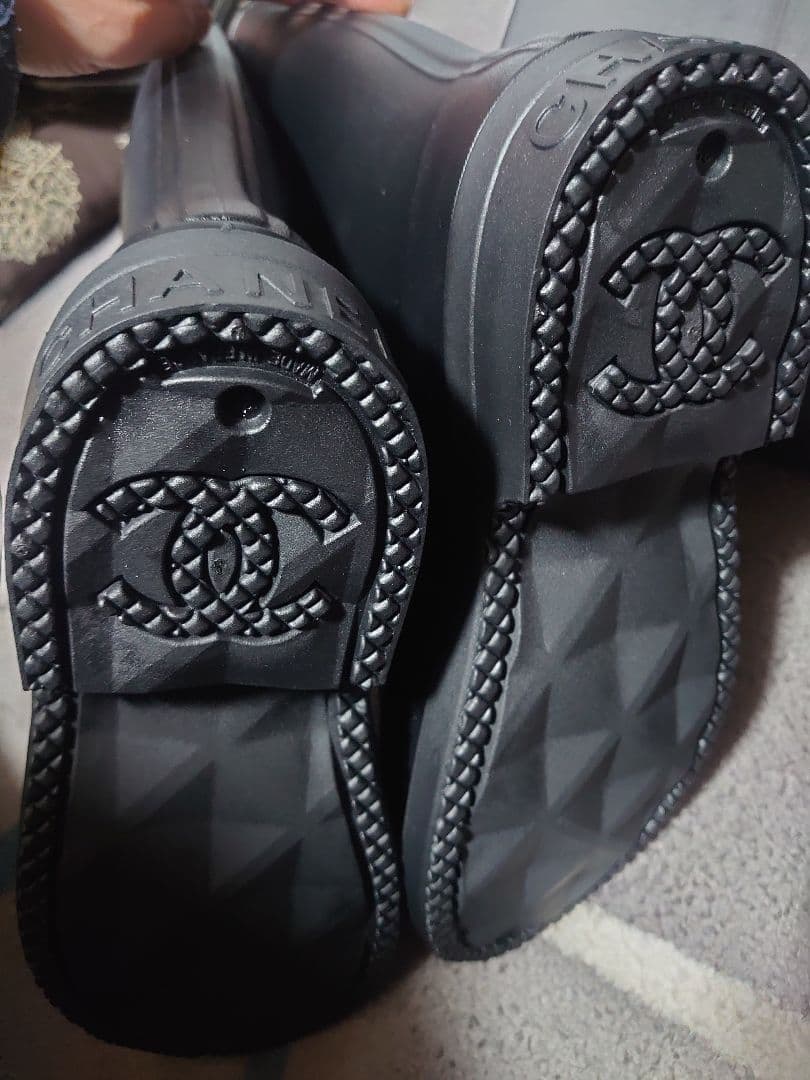 遊活のHANA様専用☆新品シャネルラバーブーツ長靴レインブーツブラック