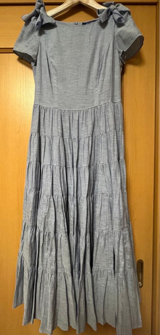 ママちゃん⭐︎⭐︎エムズグレイシー⭐︎水色ティアードワンピース ママちゃんエムズグレイシー⭐︎水色ティアードワンピース ママちゃん