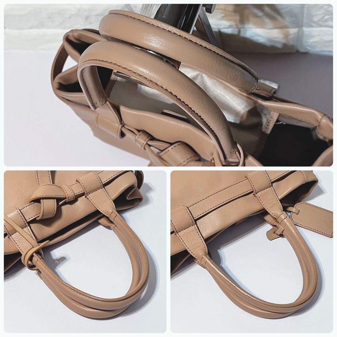 限定色 美品】土屋鞄 レザー ハンドバッグ ミニトート キャメル