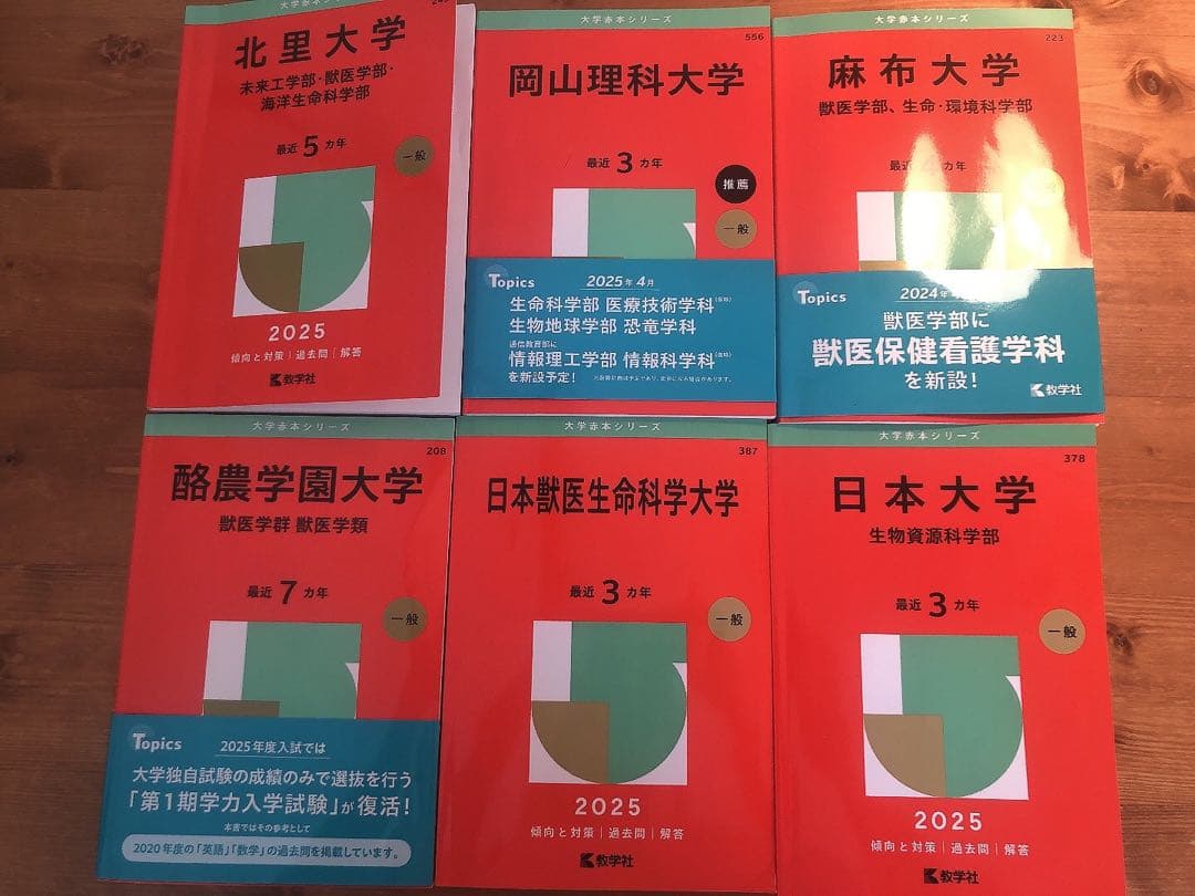 2025年版 獣医学部 赤本 6冊セット