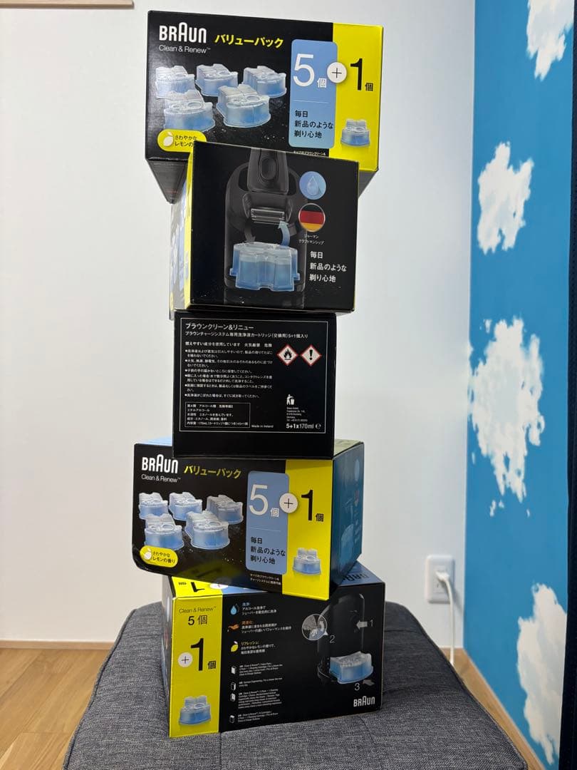 【新品未開封品6箱 】BRAUN 3in1 シェーバー洗浄液 5個入り + 1個 BRAUN（ブラウン） BRAUN CCR6 3in1 シェーバー洗浄液 システム専用