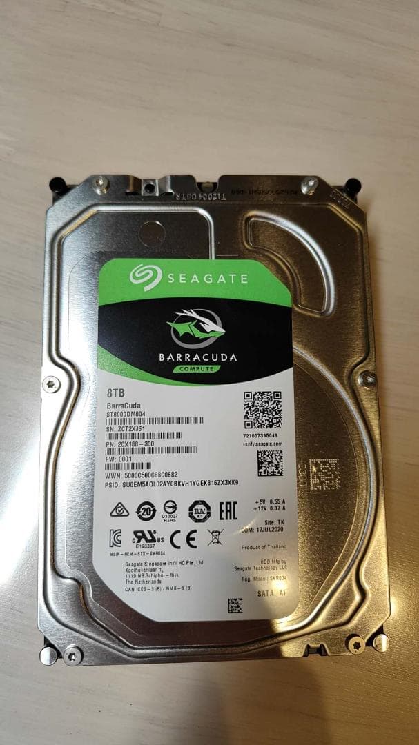 HDD 8TB 動作確認済み 注意判定あり 電源投入99回 HDD 8TB 正常判定 電源投入回数8回 使用時間2394時間 zr13m-Manifolds
