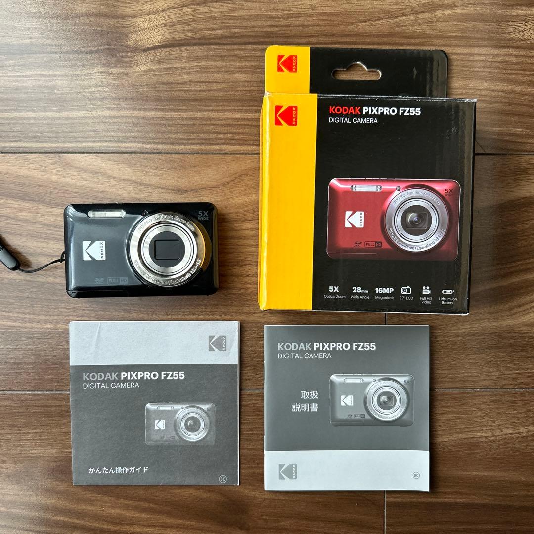 【美品】Kodak fz55 ブラック Kodak PIXPRO FZ55 Digital Camera, 5x Optical Zoom, 1080p HD Video
