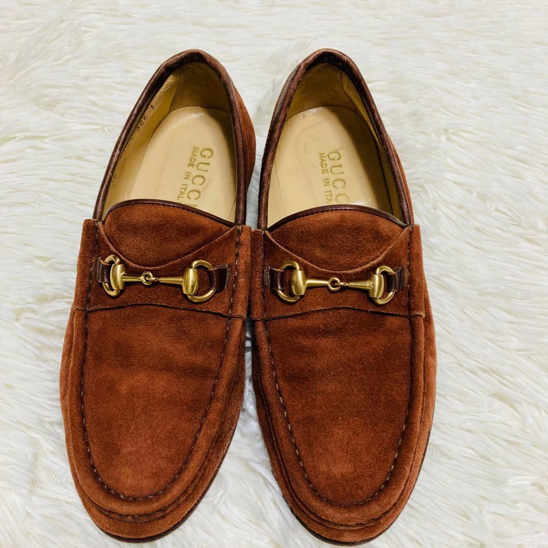 GUCCI グッチ ホースビット スエード ローファー ブラウン 茶色 35 C