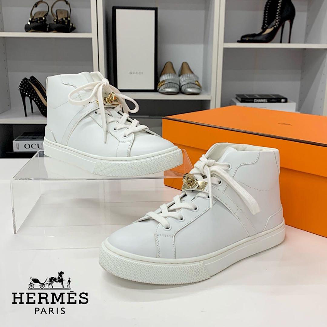 エルメス デイドリーム レザー ケリー金具 ハイカットスニーカー