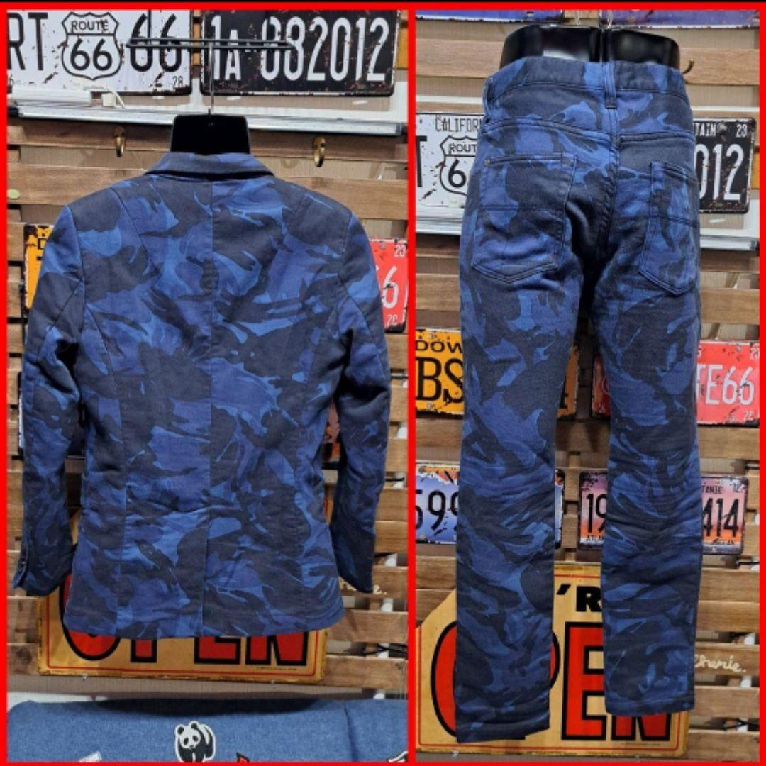 1piu1uguale3 ブルーカモフラ セットアップ カジュアルスーツ IV