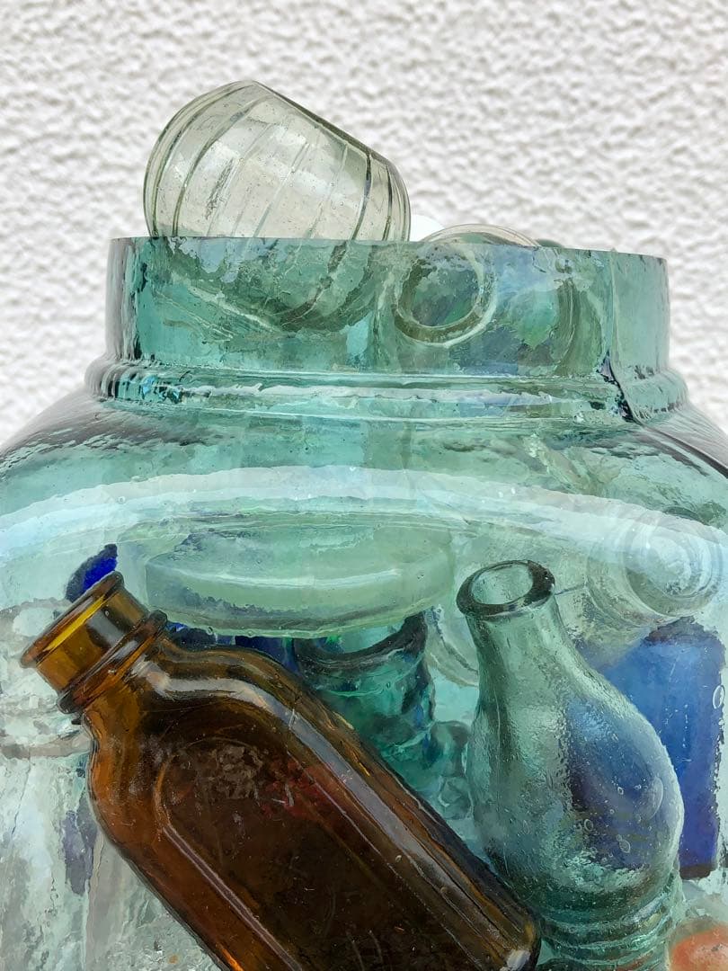 24 レトロ瓶 サンキャッチャー 海苔瓶 いろいろ キラキラ ガラス