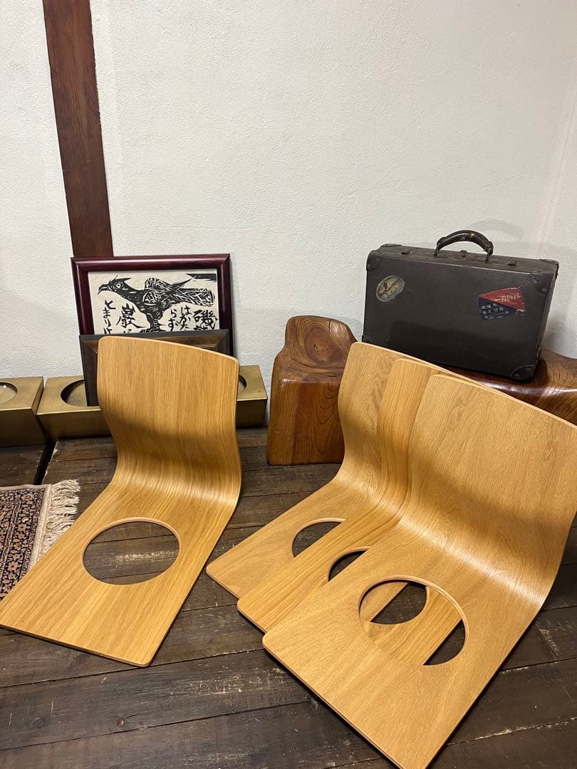 v*a様 【美品】高級品 天童木工 木製 座椅子 藤森健次 曲げ木 名作椅子 4 No.11409「天童木工 座イス：藤森健次」SOLD | ボルトナットマーケット