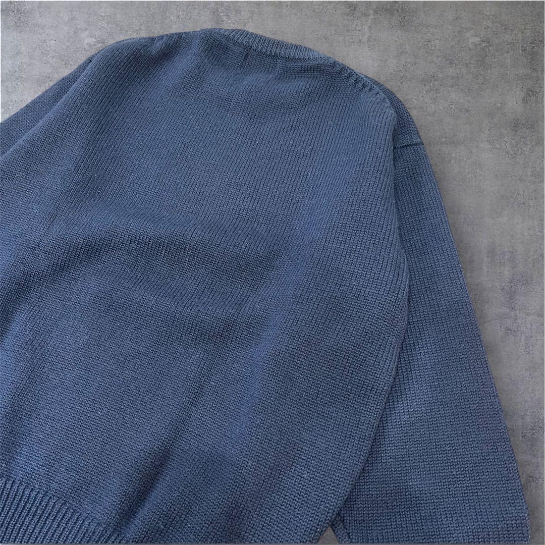 希少】チャップス ラルフローレン 刺繍ロゴ ニット セーター 紺 M 90s