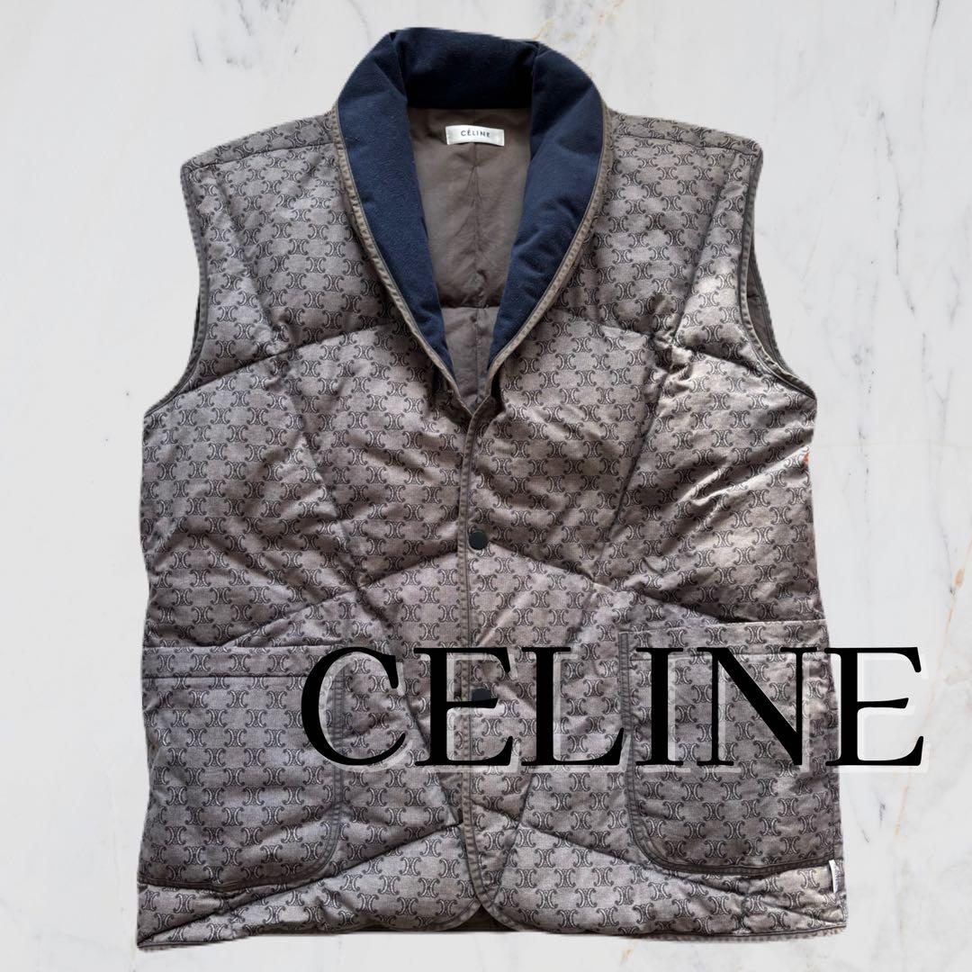 CELINE セリーヌ マカダム柄 ダウンベスト M〜L相当 ヴィンテージ