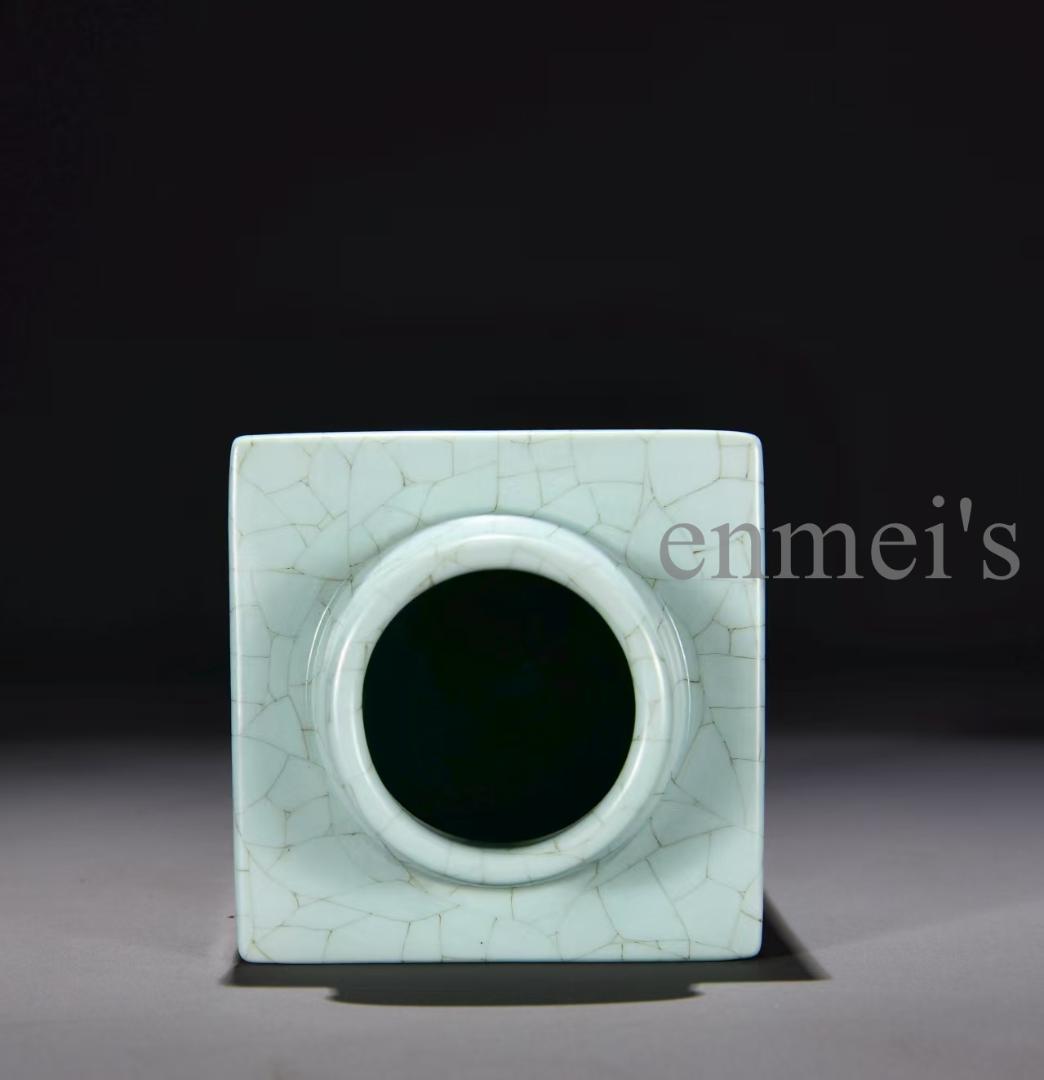 中国古美術 清乾隆 粉彩山水詩文琮式瓶 花瓶 唐物 陶磁 装飾壺 文房具