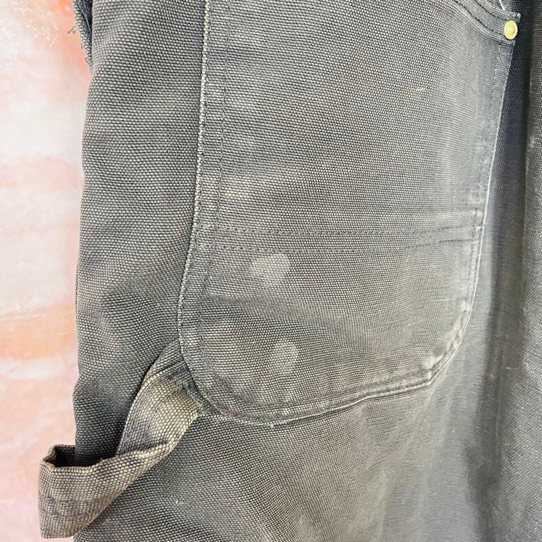 激レア】カーハートcarhartt ダブルニーオーバーオール 80s星タグL黒