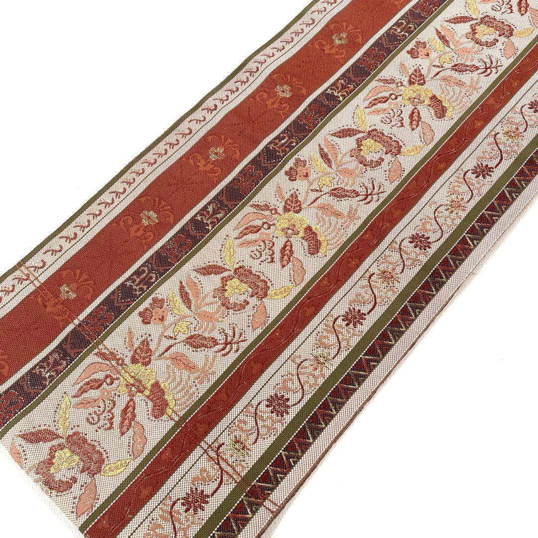 帯5668 ○高級 正絹 本場筑前博多織 松葉仕立て 名古屋帯