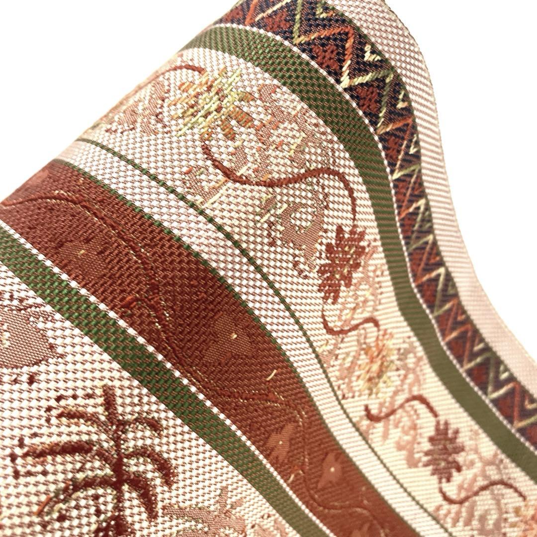 帯5668 ○高級 正絹 本場筑前博多織 松葉仕立て 名古屋帯