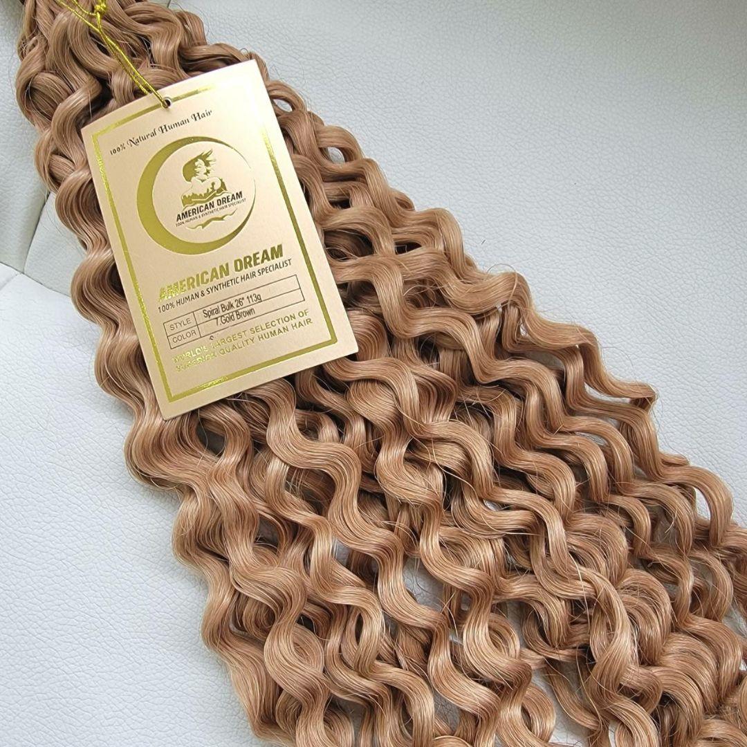 ウェーブ エクステ 人毛100% 編み込み 毛束 ミルクティーカラー 120g