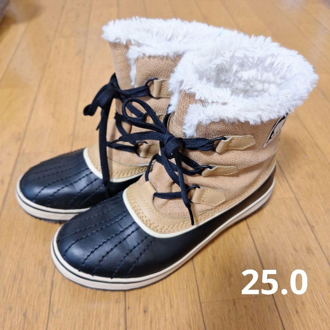 SOREL TIVOLI ソレル ティボリ スノーブーツ 黒 ベージュ 25.0 - メルカリ