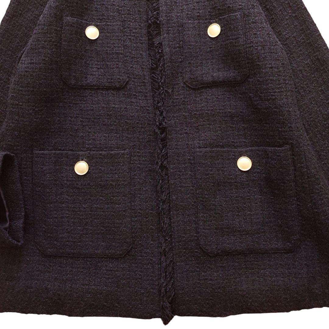 グリーンレーベルリラクシング/ツイード ノーカラー ジャケット 金