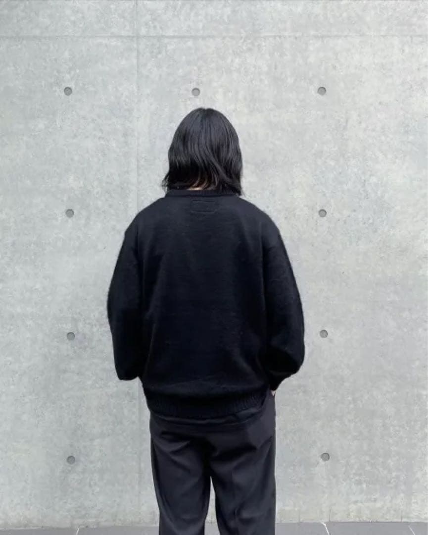 ワコマリア ミックスモヘア ニットセーター チャコール Lサイズ 2023fw