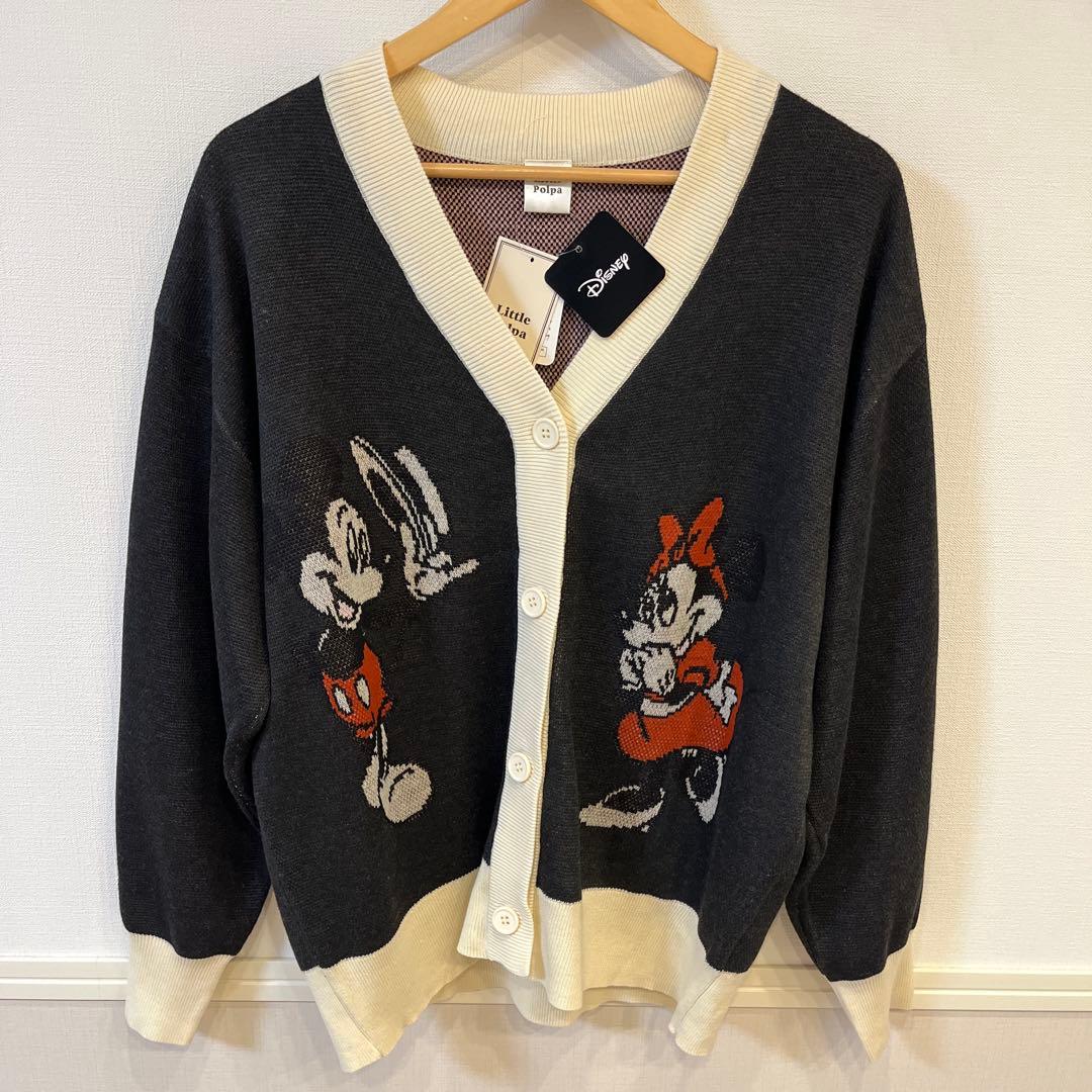 新品タグ付き ディズニー ミッキー ミニー ニット カーディガン