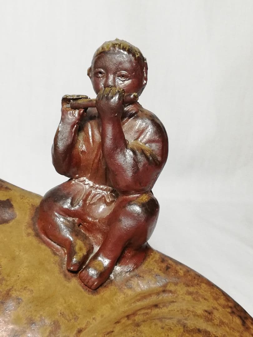 小野田瑞穂 備前焼 干支置物「丑」 共箱栞 縁起物 牛 丑年 工芸品 細工