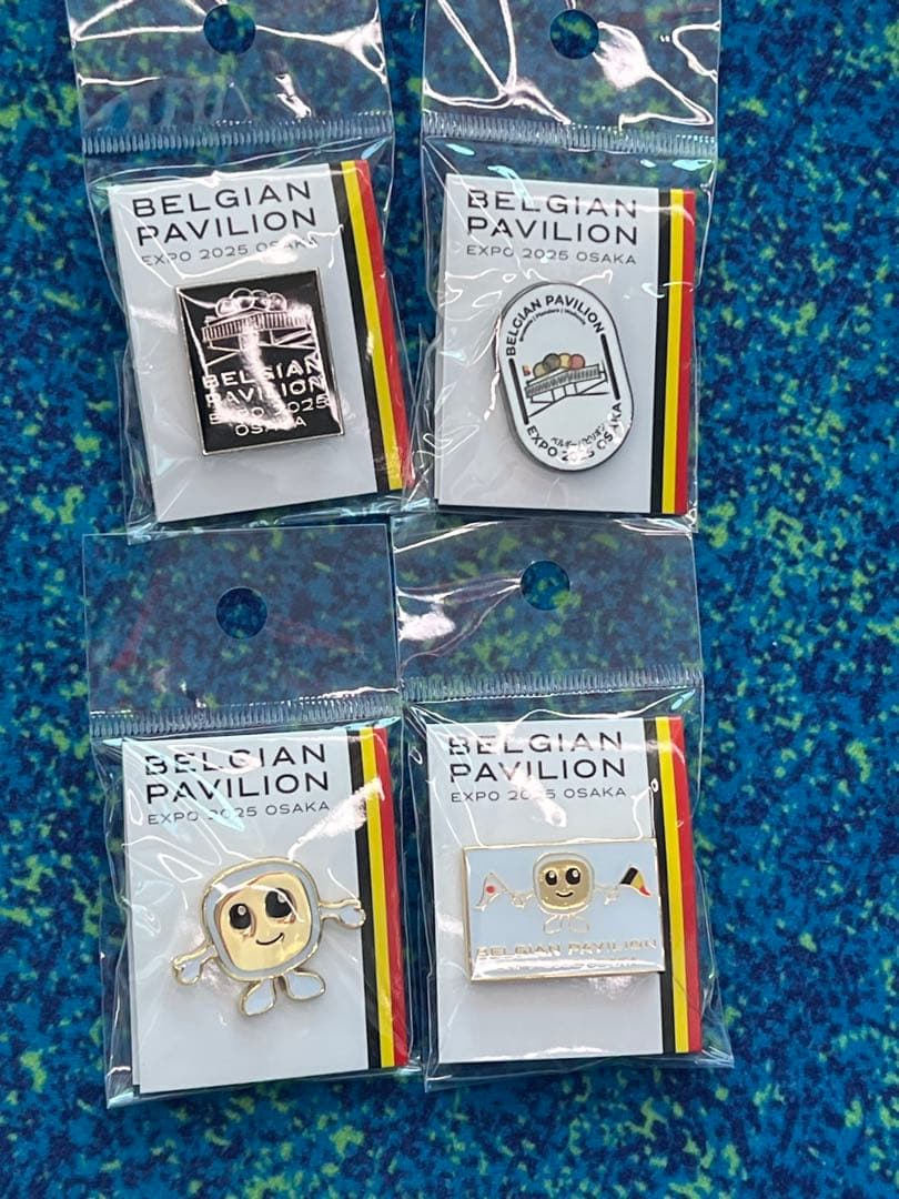 大阪万博限定 ベルギー館 ピンバッジ 4種セット ベルベル EXPOロゴ