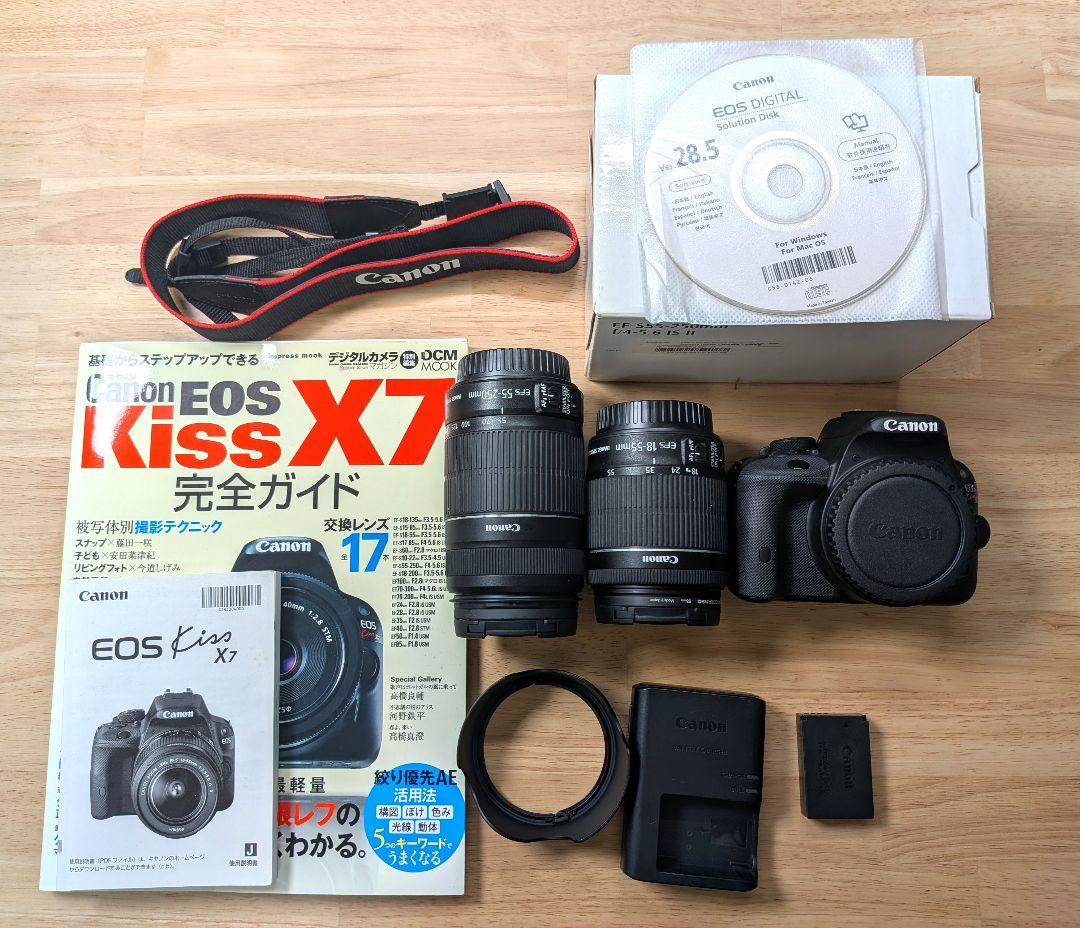 故障なし】Canon EOS Kiss X7 ダブルズームキット【おまけ付】 CANON