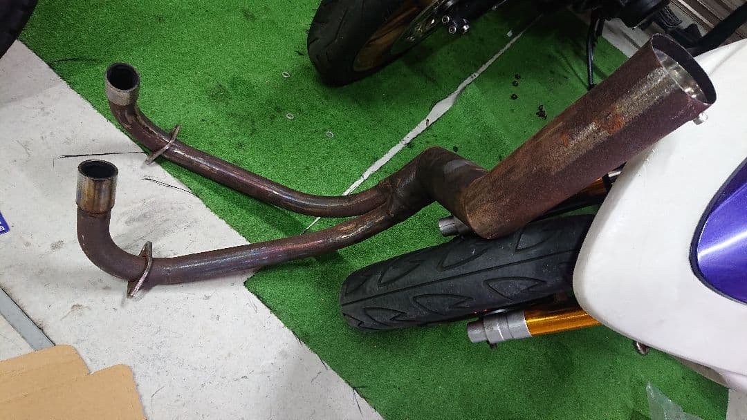CB250T CB400T ホーク バブ 左出しマフラー - メルカリ
