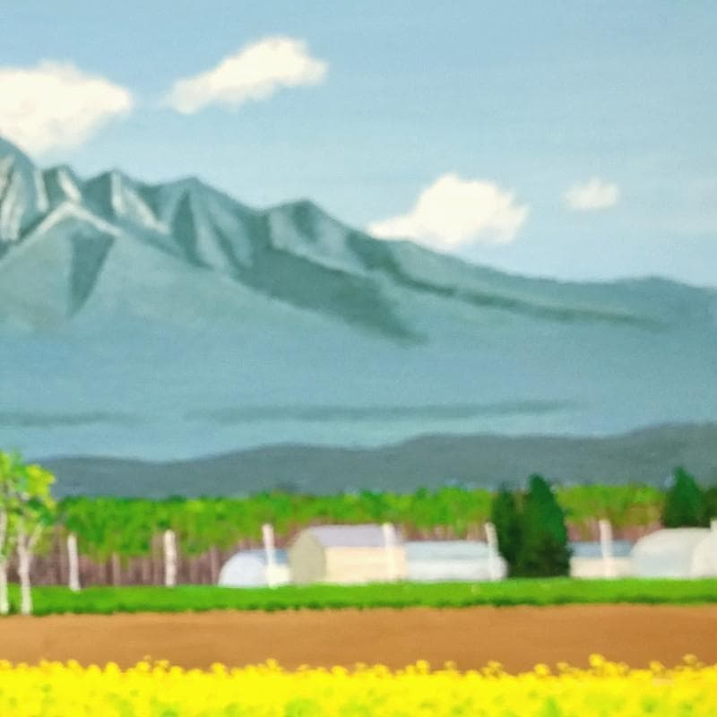 ☆伊藤正一☆「春の斜里岳」アクリル画 F4号 未使用！