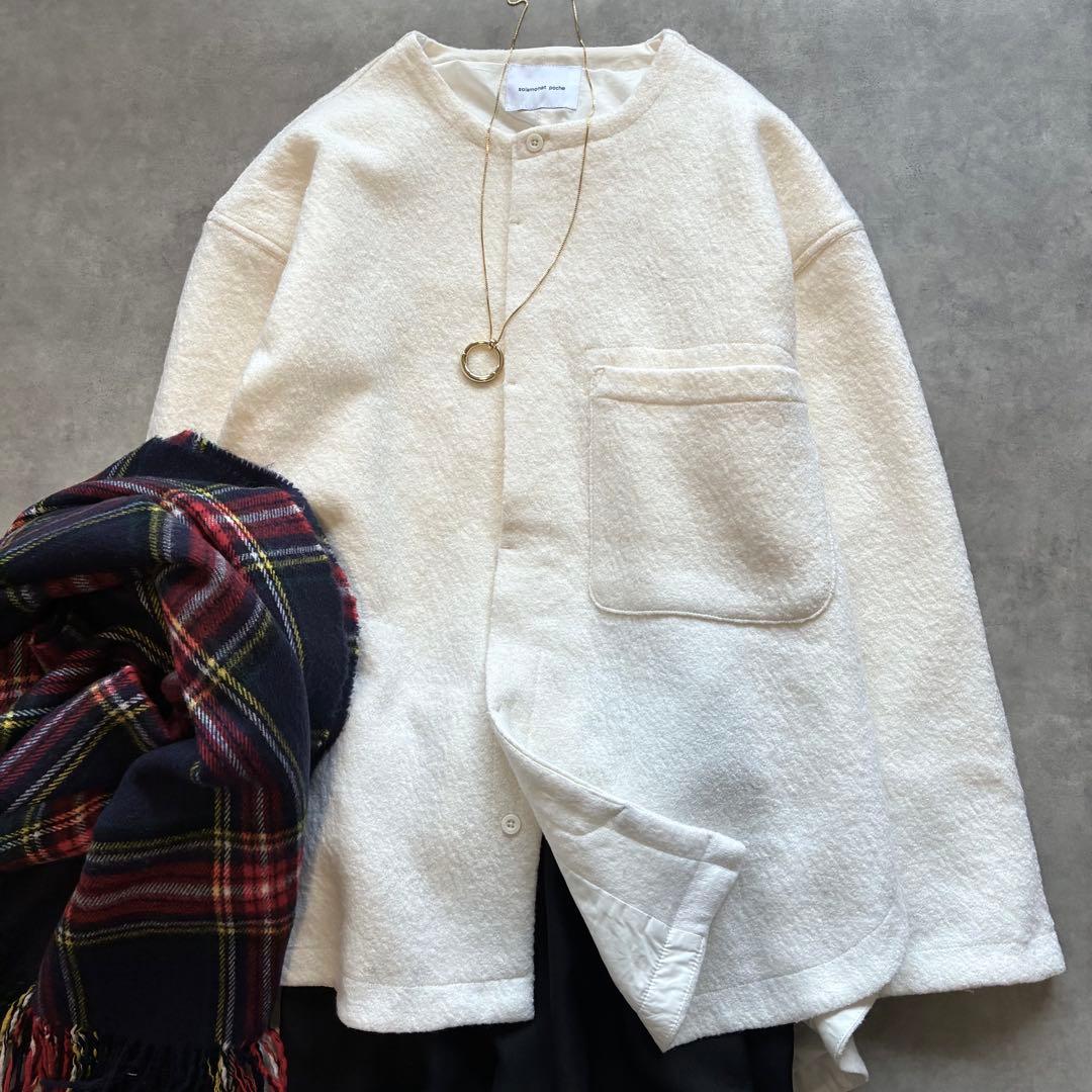 完売品 ソラモナポッシェ 圧縮ニット ウール ジャケット アウター