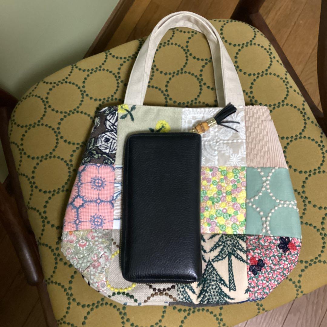 ミナペルホネン パッチワークふっくらまるみのトートバッグハンドメイド
