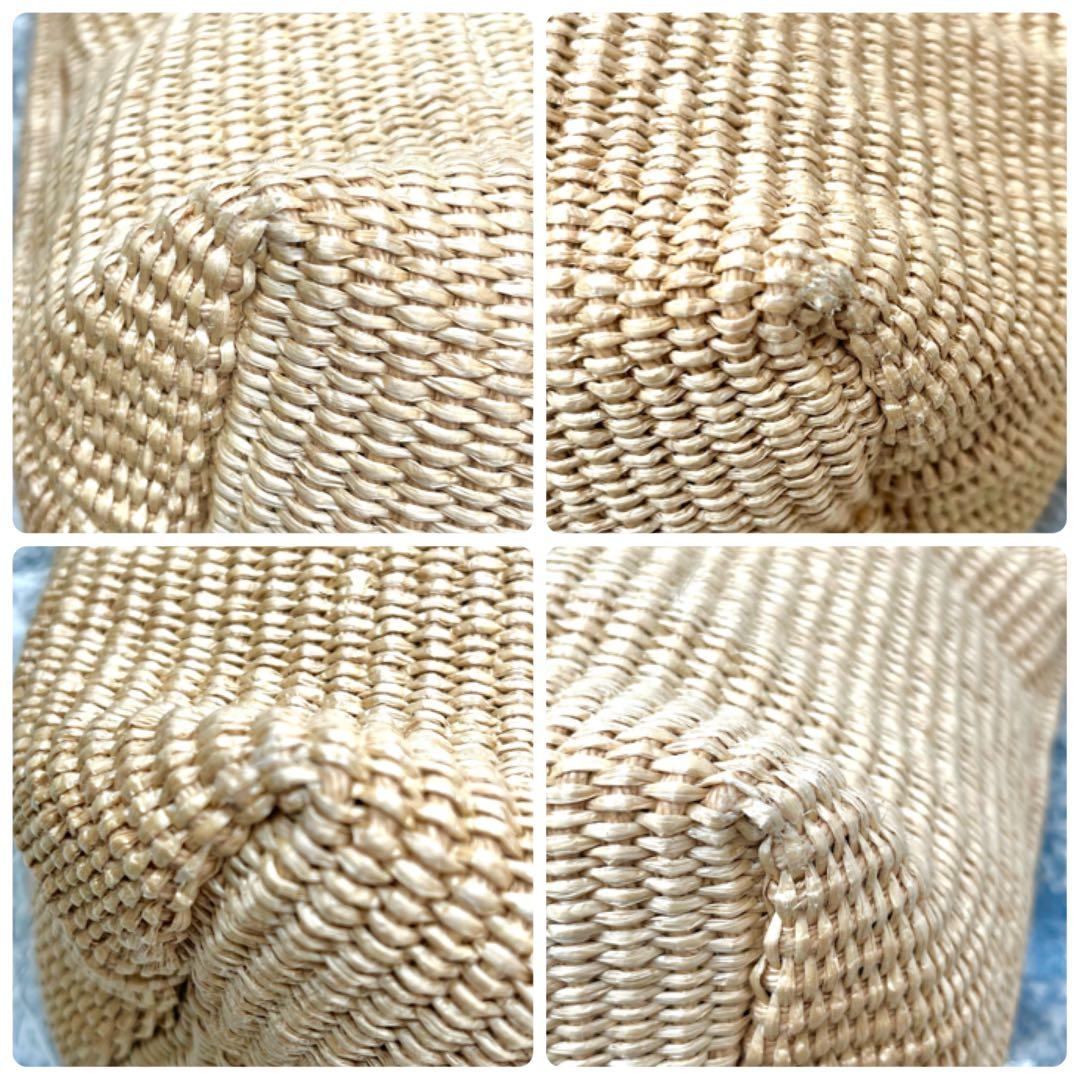 美品✨ マルコマージ 雑材 トートバッグ ラフィア風 ストロー ブラック