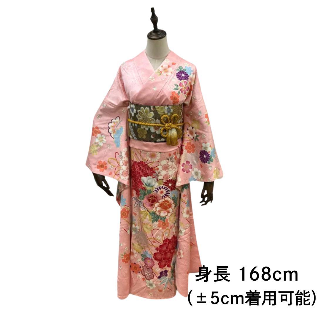 ≪早い者勝ち≫【美品】 振袖セット 成人式 正絹 古典柄 ピンク 3S*133