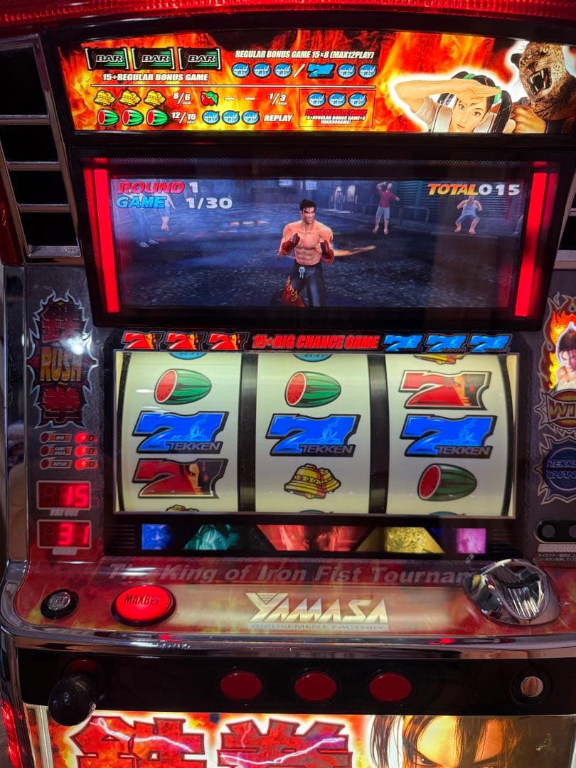 名機 】パチスロ 「初代 鉄拳R 」実機 コイン不要機 家スロ(4号機
