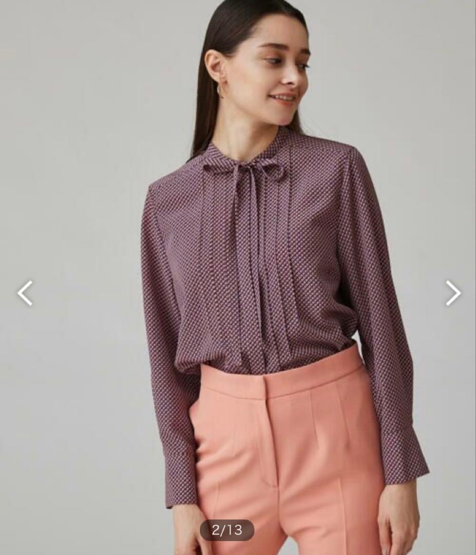 トゥモローランド Ballsey キカダイアゴナルプリント ボウタイブラウス