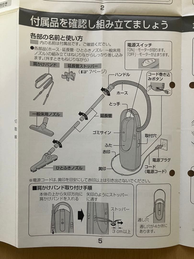 美品○パナソニック電気掃除機MC-K10P￼○純正紙パック8個+すき間